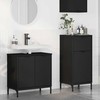 Vonios baldų rinkinys 2 pcs Juoda Inžinerinė mediena ir metalas