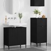 Vonios baldų rinkinys 2 pcs Juoda Inžinerinė mediena ir metalas