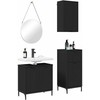 Vonios baldų rinkinys 3 pcs Juoda Inžinerinė mediena ir metalas