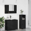 Vonios baldų rinkinys 3 pcs Juoda Inžinerinė mediena ir metalas