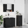 Vonios baldų rinkinys 3 pcs Juoda Inžinerinė mediena ir metalas