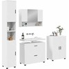 Vonios baldų rinkinys 4 pcs Balta Inžinerinė mediena ir metalas