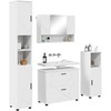 Vonios baldų rinkinys 4 pcs Balta Inžinerinė mediena ir metalas