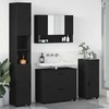 Vonios baldų rinkinys 4 pcs Juoda Inžinerinė mediena ir metalas