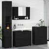 Vonios baldų rinkinys 4 pcs Juoda Inžinerinė mediena ir metalas