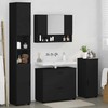 Vonios baldų rinkinys 4 pcs Juoda Inžinerinė mediena ir metalas