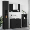 Vonios baldų rinkinys 4 pcs Juoda Inžinerinė mediena ir metalas
