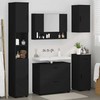 Vonios baldų rinkinys 5 pcs Juoda Inžinerinė mediena ir metalas