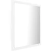 Vonios kambario LED veidrodis, baltas, 40x8,5x37cm, akrilas