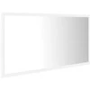 Vonios kambario LED veidrodis, baltas, 90x8,5x37cm, akrilas