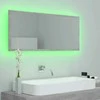 Vonios kambario LED veidrodis, betono, 100x8,5x37cm, akrilas