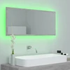Vonios kambario LED veidrodis, betono, 100x8,5x37cm, akrilas