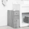 Vonios kambario spintelė su ratukais, pilka ąžuolo, mediena