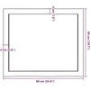 Vonios kambario stalviršis, 60x50x(2-6) cm, medienos masyvas