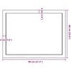Vonios kambario stalviršis, 80x60x(2-6) cm, medienos masyvas