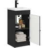 Vonios spintelė su praustuvu Juoda 42 x 40 x 84,5 cm