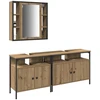 4Housedesign Vonios spintelės 3 vnt. Ruda 80 x 30 x 60 cm Apdirbta mediena