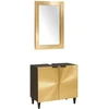 Vonios spintos komplektas 2 vnt. Juoda ir Brass 62 x 33 x 58 cm