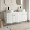 Vonios spintos komplektas 3 vnt. Balta 157 x 44,5 x 82 cm