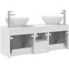 Vonios spintos komplektas 3 vnt. Balta 129 x 44,5 x 80 cm