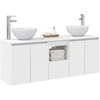 Vonios spintos komplektas 3 vnt. Balta 129 x 35 x 80 cm