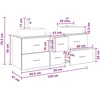 Vonios spintos komplektas 3 vnt. Balta 129 x 41 x 79,5 cm