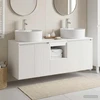 Vonios spintos komplektas 3 vnt. Balta 129 x 44,5 x 82 cm