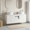 Vonios spintos komplektas 3 vnt. Balta 129 x 44,5 x 80 cm