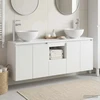 Vonios spintos komplektas 3 vnt. Balta 49,5 x 41 x 64,5 cm