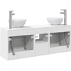 Vonios spintos komplektas 3 vnt. Balta 129 x 41 x 80 cm