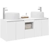 Vonios spintos komplektas 3 vnt. Balta 49,5 x 44,5 x 66 cm
