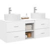 Vonios spintos komplektas 3 vnt. Balta 129 x 44.5 x 82 cm