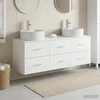 Vonios spintos komplektas 3 vnt. Balta 62,5 x 44,5 x 50 cm