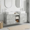 Vonios spintos komplektas 3 vnt. Betono pilka 129 x 41 x 80 cm