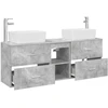 Vonios spintos komplektas 3 vnt. Betono pilka 53 x 34,5 x 63 cm