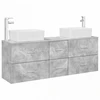 Vonios spintos komplektas 3 vnt. Betono pilka 53 x 34,5 x 63 cm