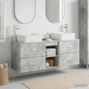 Vonios spintos komplektas 3 vnt. Betono pilka 49,5 x 41 x 63 cm