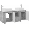 Vonios spintos komplektas 3 vnt. Betono pilka 135 x 35 x 80 cm