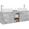 Vonios spintos komplektas 3 vnt. Betono pilka 136 x 35 x 80 cm
