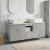 Vonios spintos komplektas 3 vnt. Betono pilka 49,5 x 41 x 63 cm