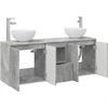 Vonios spintos komplektas 3 vnt. Betono pilka 129 x 41 x 80 cm
