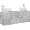 Vonios spintos komplektas 3 vnt. Betono pilka 129 x 35 x 80 cm