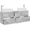 Vonios spintos komplektas 3 vnt. Betono pilka 53 x 34,5 x 63 cm