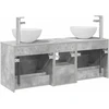 Vonios spintos komplektas 3 vnt. Betono pilka 129 x 35 x 80 cm