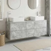 Vonios spintos komplektas 3 vnt. Betono pilka 53 x 34,5 x 63 cm