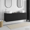 Vonios spintos komplektas 3 vnt. Juoda 161,5 x 44,5 x 80 cm