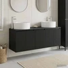 Vonios spintos komplektas 3 vnt. Juoda 49,5 x 44,5 x 65,5 cm