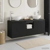 Vonios spintos komplektas 3 vnt. Juoda 49,5 x 41 x 64,5 cm