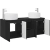 Vonios spintos komplektas 3 vnt. Juoda 49,5 x 44,5 x 66 cm