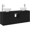 Vonios spintos komplektas 3 vnt. Juoda 129 x 41 x 80 cm